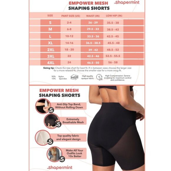 Shapermint Women’s Nude Shapewear Shorts Small High Waist Seamless Anti-Chafing - Picture 8 of 10